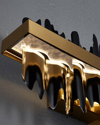 WOMO Iceberg Schwarz Gold Linear Kronleuchter-WM2184