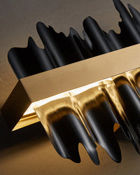 WOMO Iceberg Schwarz Gold Linear Kronleuchter-WM2184