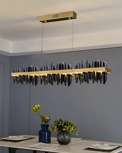WOMO Iceberg Black Gold Linear Chandelier-WM2184
