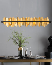 WOMO Iceberg Schwarz Gold Linear Kronleuchter-WM2184