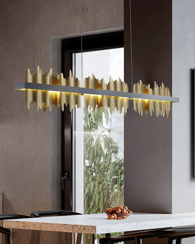 WOMO Iceberg Schwarz Gold Linear Kronleuchter-WM2184