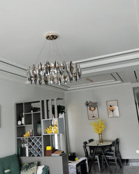 WOMO Round Chandelier in Smoked Crystal-WM2187