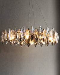 WOMO Round Chandelier in Smoked Crystal-WM2187