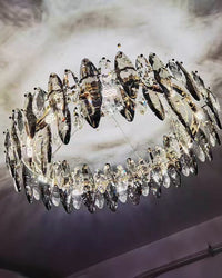WOMO Round Chandelier in Smoked Crystal-WM2187