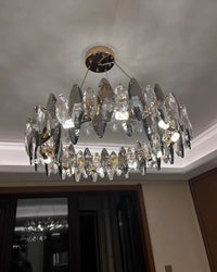 WOMO Round Chandelier in Smoked Crystal-WM2187