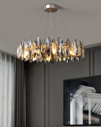 WOMO Round Chandelier in Smoked Crystal-WM2187
