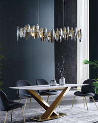 WOMO Lustre linéaire en cristal fumé-WM2188