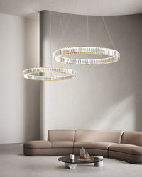Lustre rond en cristal à 2 niveaux WOMO WM2192