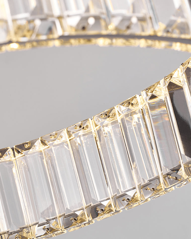 Lustre rond en cristal à 2 niveaux WOMO WM2192