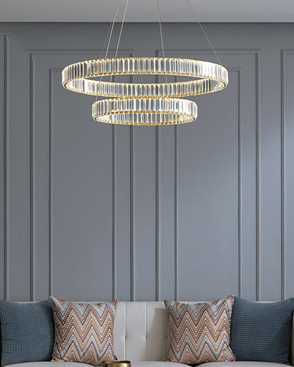 WOMO 2 Tier Circular Crystal Chandelier-WM2192