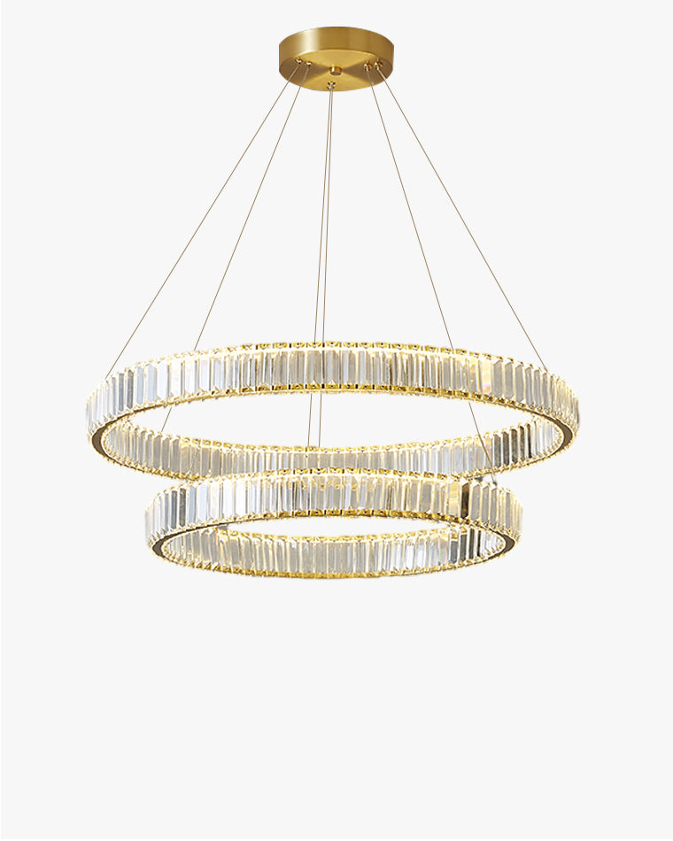 Lustre rond en cristal à 2 niveaux WOMO WM2192