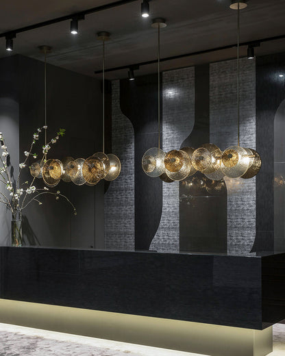 WOMO Textured Glass Disc Chandelier-WM2194
