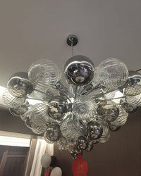 Lustre WOMO en verre fumé avec motif à bulles - WM2198