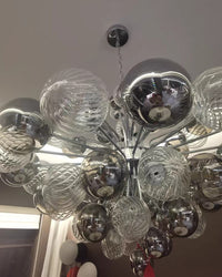 Lustre WOMO en verre fumé avec motif à bulles - WM2198