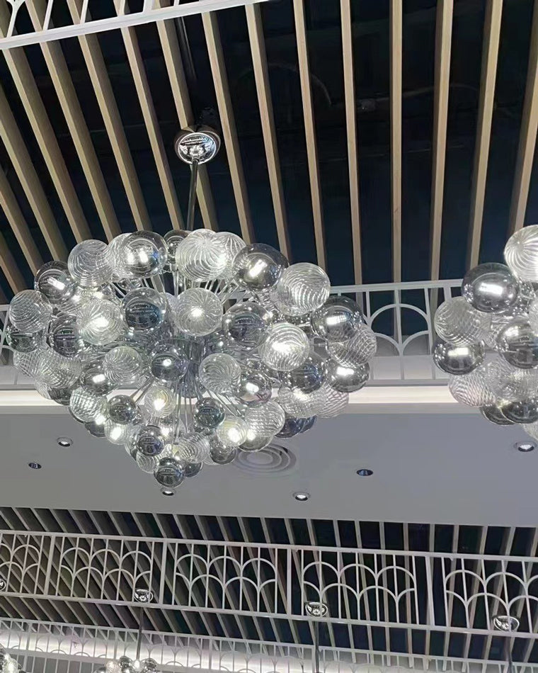 WOMO Kronleuchter aus Rauchglas mit Blasenmuster - WM2198
