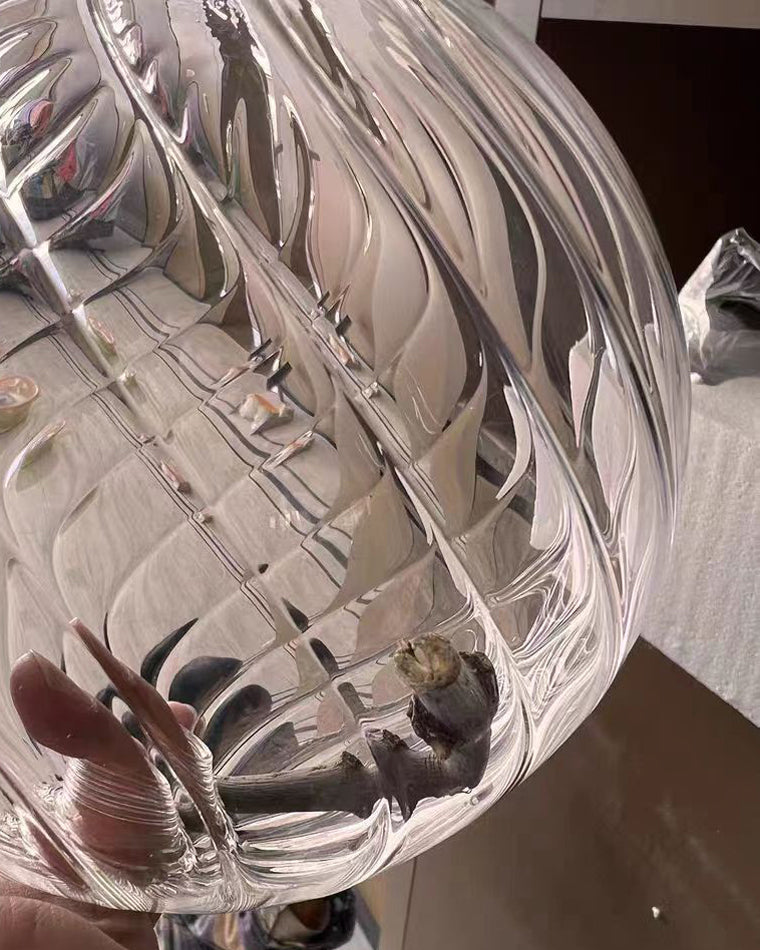 WOMO Kronleuchter aus Rauchglas mit Blasenmuster - WM2198