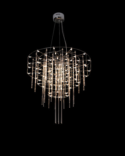 WOMO Tiered Glass Rod Sculptural Chandelier-WM2199