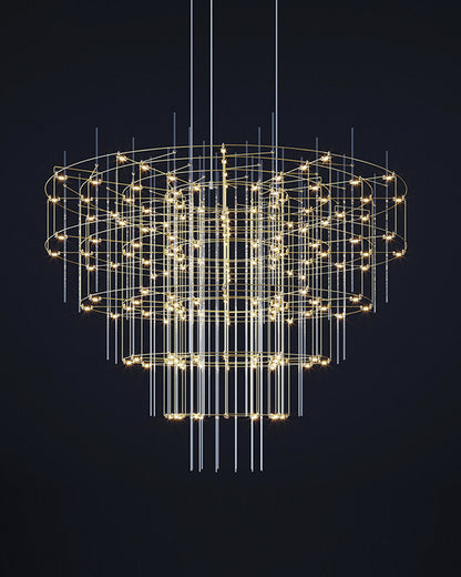 WOMO Tiered Glass Rod Sculptural Chandelier-WM2199