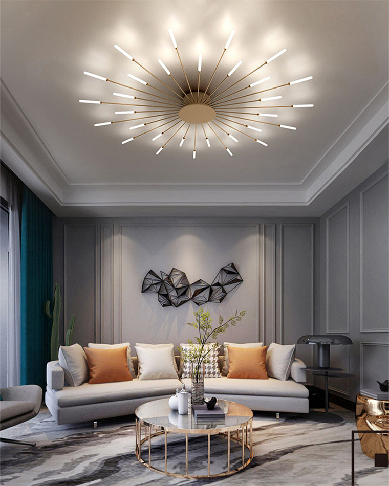 WOMO Unusual LED Ceiling Light Black Metal Large Living Room Modern-WM1000
