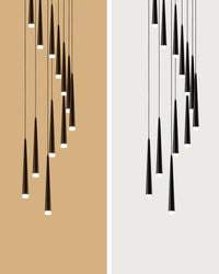 WOMO Cone Spiral Cascade Chandelier-WM2204