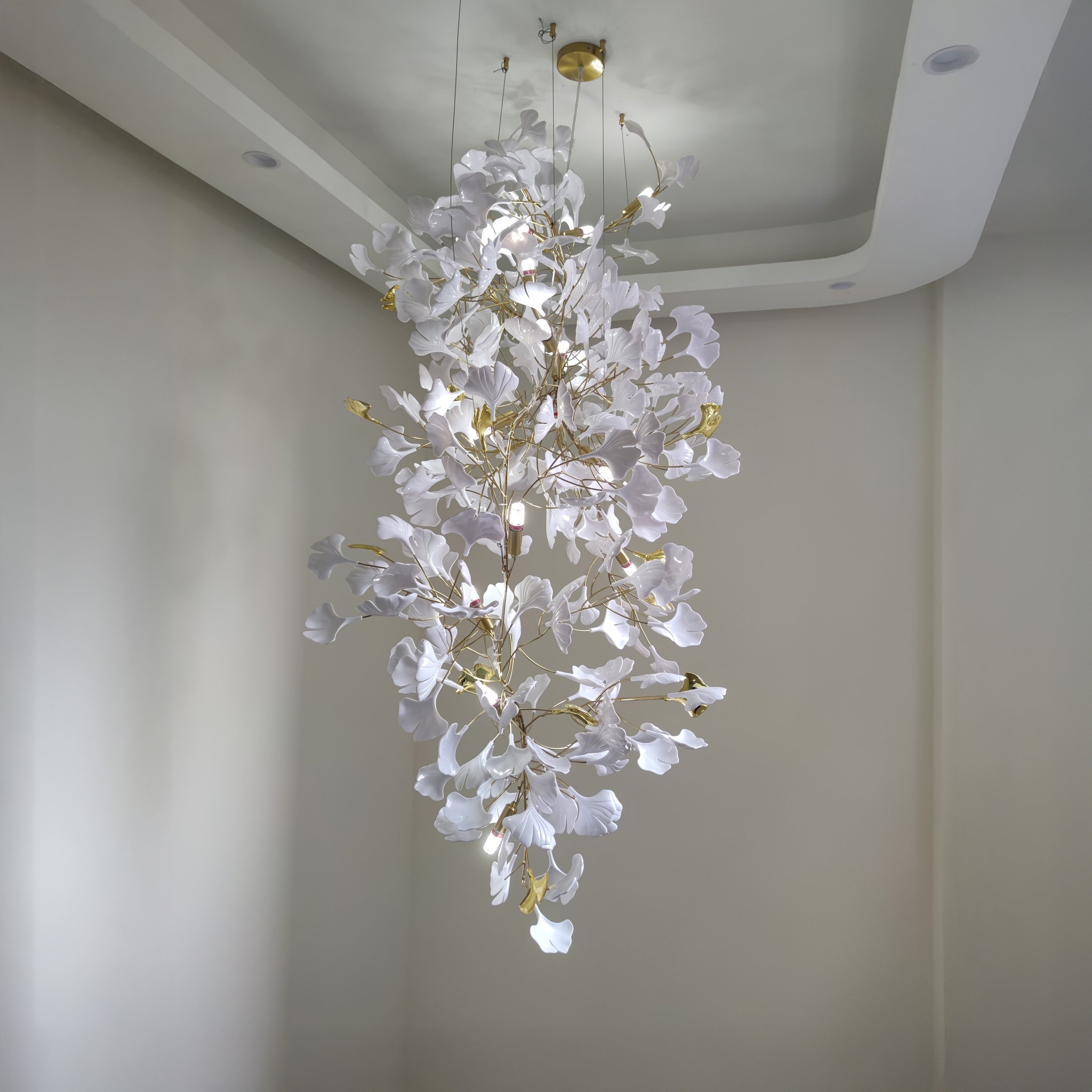 WOMO Ginkgo Cascade Foyer Chandelier WM2206