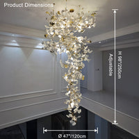 WOMO Ginkgo Cascade Foyer Chandelier WM2206