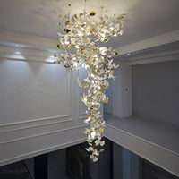 WOMO Ginkgo Cascade Foyer Chandelier WM2206