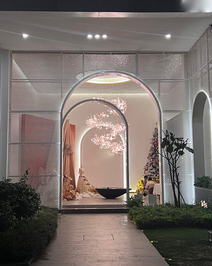 WOMO Ginkgo Long Cascading Foyer Chandelier-WM2206