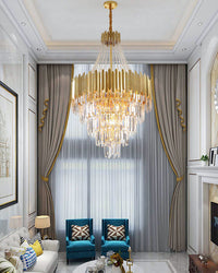 WOMO Gold Crystal Tiered Chandelier - WM2207