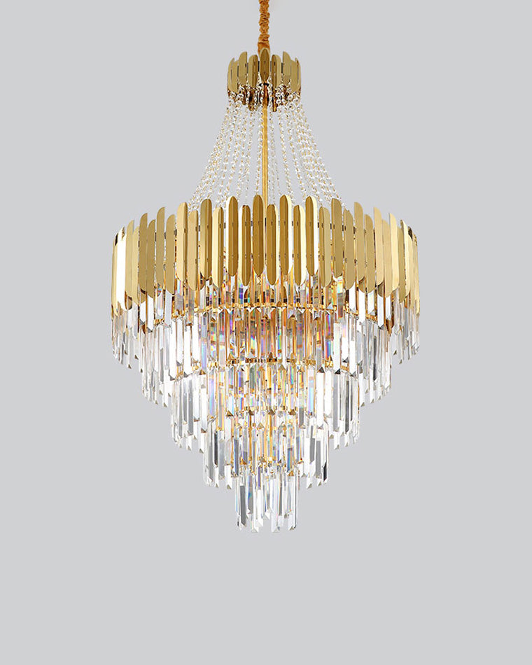 WOMO Gold Crystal Tiered Chandelier - WM2207