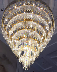WOMO Gold Crystal Tiered Chandelier - WM2207