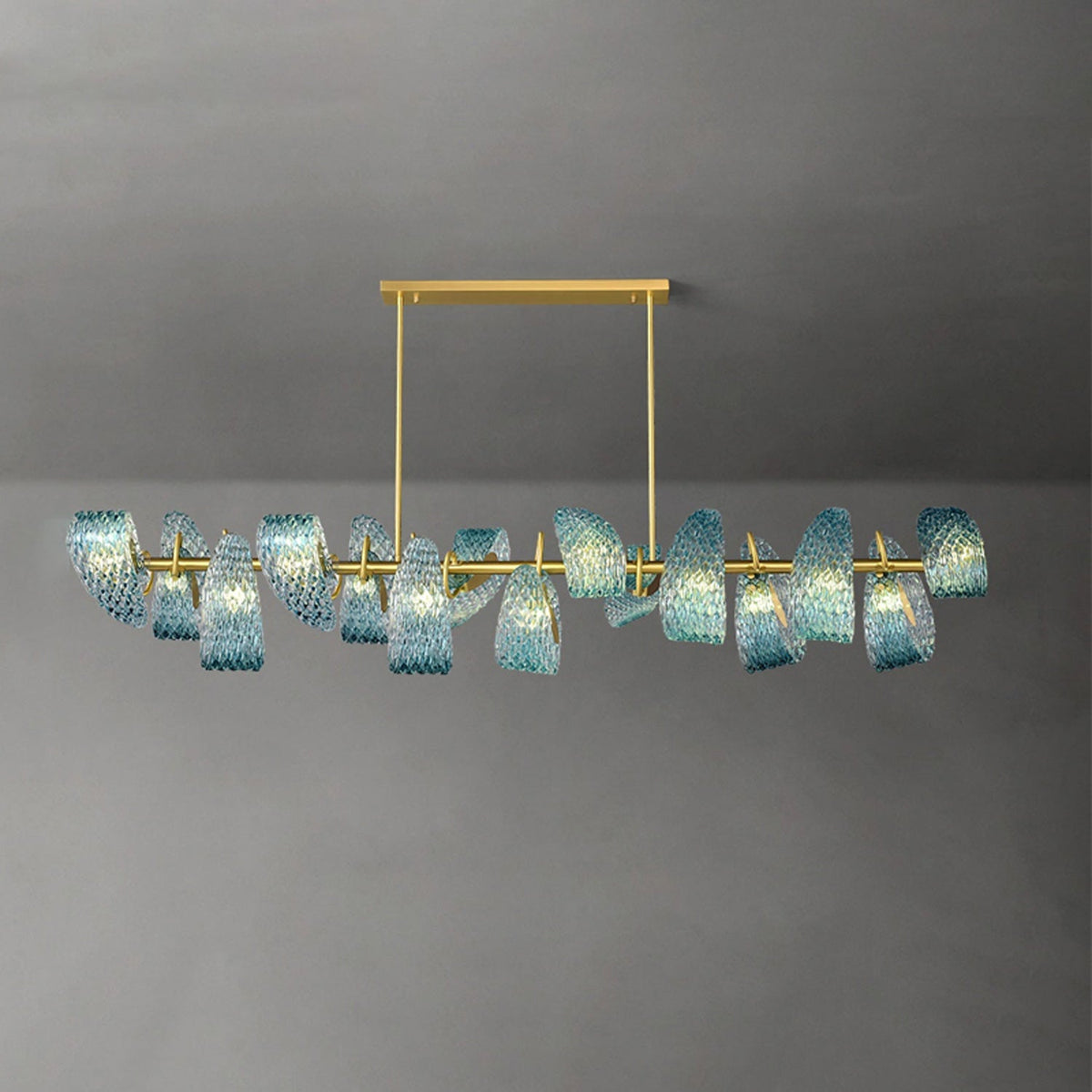 WOMO Peacock Blue Linear Chandelier - WM2213c