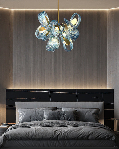 WOMO Peacock Blue Art Glass Chandelier-WM2213