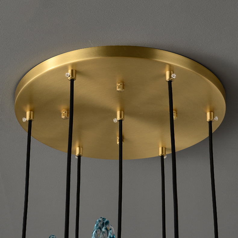 WOMO Elegante Cluster Pendelleuchte Blau Glas Treppenhaus-WM2213a