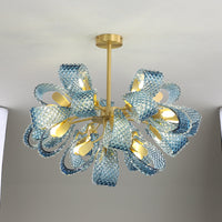WOMO Elegant Chandeliers Blue Glass Living Room-WM2213b