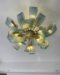 WOMO Elegant Chandeliers Blue Glass Living Room-WM2213b