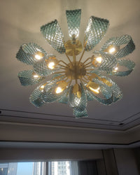 WOMO Elegant Chandeliers Blue Glass Living Room-WM2213b