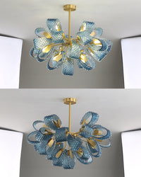 WOMO Elegant Chandeliers Blue Glass Living Room-WM2213b