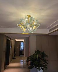 WOMO Elegant Chandeliers Blue Glass Living Room-WM2213b