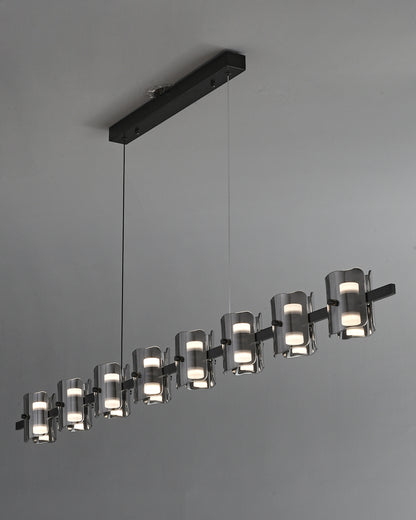 WOMO Glass Brass Linear Chandelier-WM2219A
