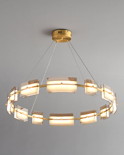 WOMO Modern Tiered Glass Chandelier-WM2220