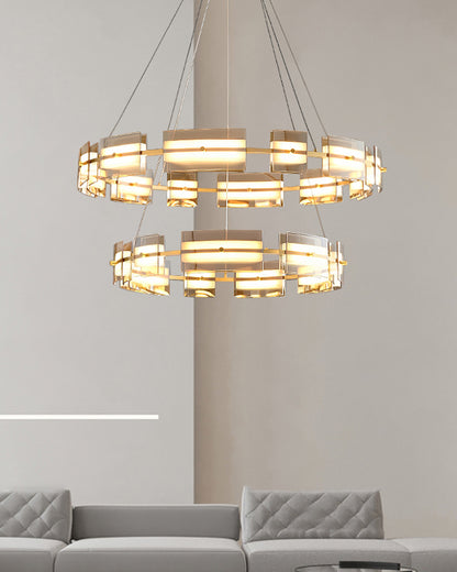 WOMO Modern Tiered Glass Chandelier-WM2220