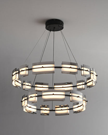 WOMO Modern Tiered Glass Chandelier-WM2220