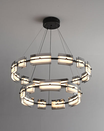 WOMO Modern Tiered Glass Chandelier-WM2220