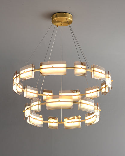 WOMO Modern Tiered Glass Chandelier-WM2220