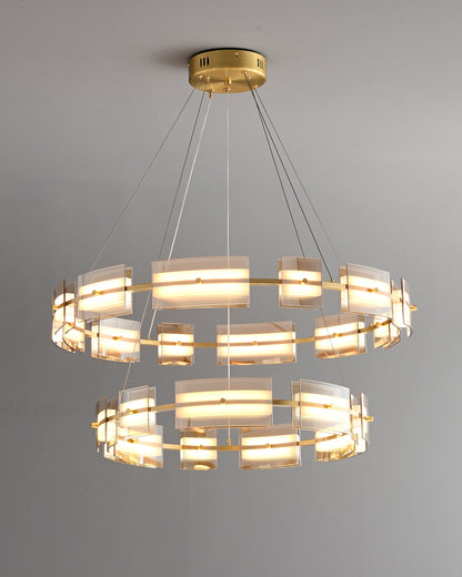 WOMO Modern Tiered Glass Chandelier-WM2220