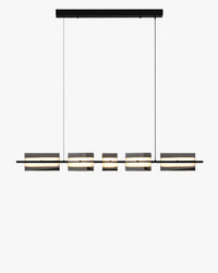 WOMO Linear Chandelier made of Amber/Smoked Glass - WM2221