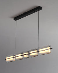 WOMO Linear Chandelier made of Amber/Smoked Glass - WM2221