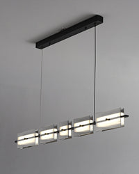 WOMO Linear Chandelier made of Amber/Smoked Glass - WM2221