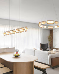 WOMO Linear Chandelier made of Amber/Smoked Glass - WM2221